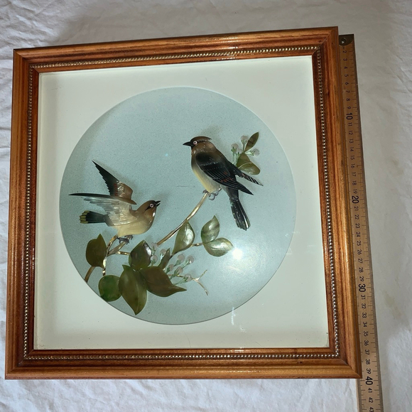 Handmade vintage Framed 3D Bird Sculpture Art, One Size, Light Blue & Brown - Picture 5 of 7